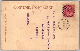 Postcard Split Ring Duplex Cancel c1907 Bowden Alberta to London England