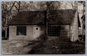 Postcard RPPC Hebron IN c1950s Hebron Cub Scout Cabin Boy Scouts of America