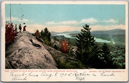 Postcard Adirondacks New York Bald Mountain Fulton Chain RPO Inlet & Old Forge