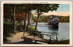 Postcard Third Lake New York Clearwater Steamer at Bald Mt. House Landing