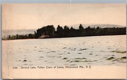 Postcard Old Forge New York Second Lake Fulton Chain Adirondacks Scenic View