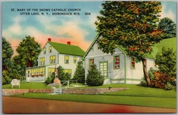 Postcard Otter Lake New York St. Mary of the Snows Catholic Church Adirondacks