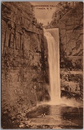 Postcard Ithaca New York Taughannock Falls Albertype Student Supply Store