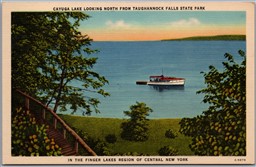 Postcard Ithaca New York Taughannock Falls Cayuga Lake Scenic View Finger Lakes