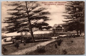 Postcard Ottawa Ontario c1906 Rideau Canal and Boat Club On Driveway