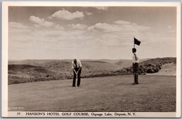 Postcard RPPC c1948 Deposit New York Hanson's Hotel Golf Course Oquaga Lake B