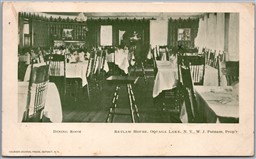 Postcard Oquaga Lake New York c1914 Retlaw House Dining Room W. J. Putnam