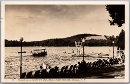 Postcard RPPC Deposit New York Scott's Oquaga Lake House Waterfront Scenic View