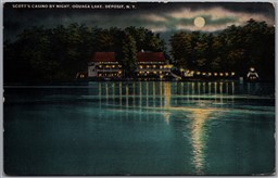 Postcard Deposit New York Scott's Casino by Night Lake House Broome County