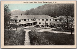Postcard Deposit New York Scott's Oquaga Lake House Old Cars E. C. Kropp