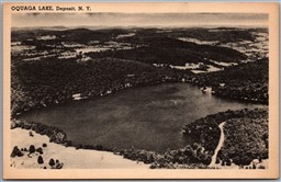Postcard Oquaga Lake New York Aerial View Broome County
