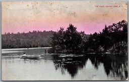 Postcard Oquaga Lake New York The Cove Scenic View to Brookhaven Long Island NY