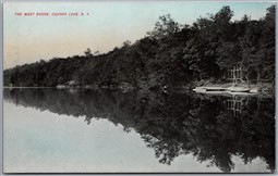Postcard Oquaga Lake New York c1910s The West Shore by Vandervort & Brown
