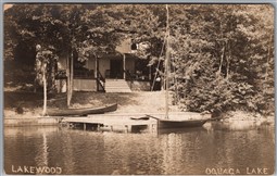 Postcard RPPC c1910s Oquaga Lake New York Lakewood Inn Cottage