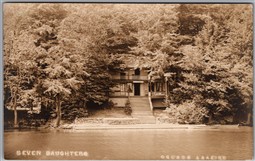 Postcard RPPC c1910s Oquaga Lake New York Seven Daughters Cottage