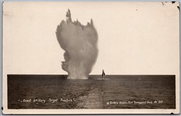 RPPC c1912 Port Townsend Fairmont Washington Coast Artillery Target Practice