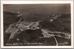Postcard RPPC c1940 Baie Comeau Quebec General Aerial View Paper Mill