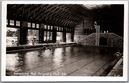 Postcard RPPC c1940s Montebello Quebec Seigniory Club Swimming Pool