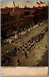 Postcard Charlottetown Prince Edward Island Fireman's Parade by Warwick