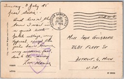 Postcard 1945 Canadian Armed Forces Cancel Passed Censor on Ede Netherlands CAOS