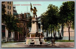 Postcard Montreal Quebec c1910s Monument Maisonneuve by Louis-Philippe Hébert