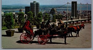 Postcard Montreal Quebec c1967 Old French Horsedrawn Carriages on Mount Royal