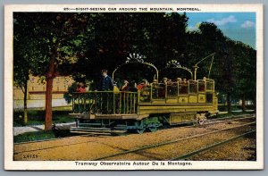 Postcard Montreal Quebec 1942 Sight Seeing Car Around The Mountain Tramway CDS A