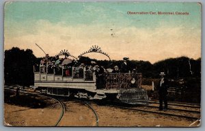 Postcard Montreal Quebec c1916 MSR Observation Car Conductor CDS Cancel