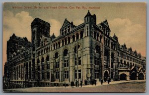 Postcard Montreal PQ c1910s Windsor Street Station and Head Offices C.P.R.