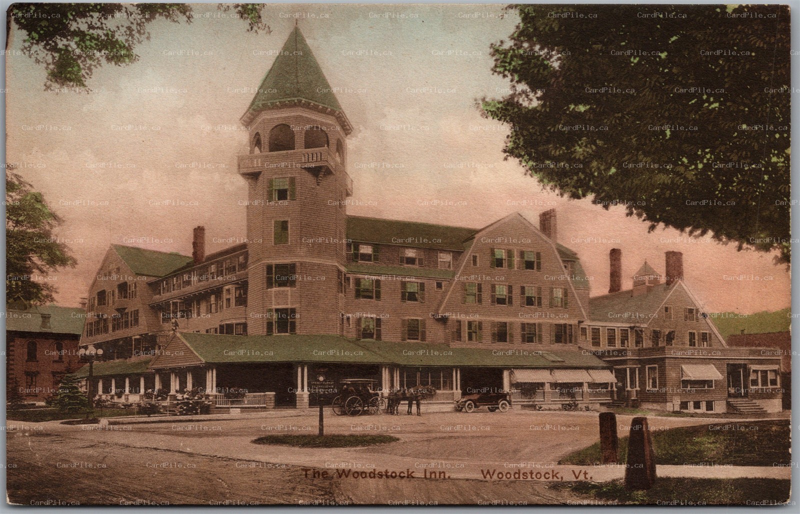 Postcard Woodstock Vermont The Woodstock Inn Windsor County by Albertype