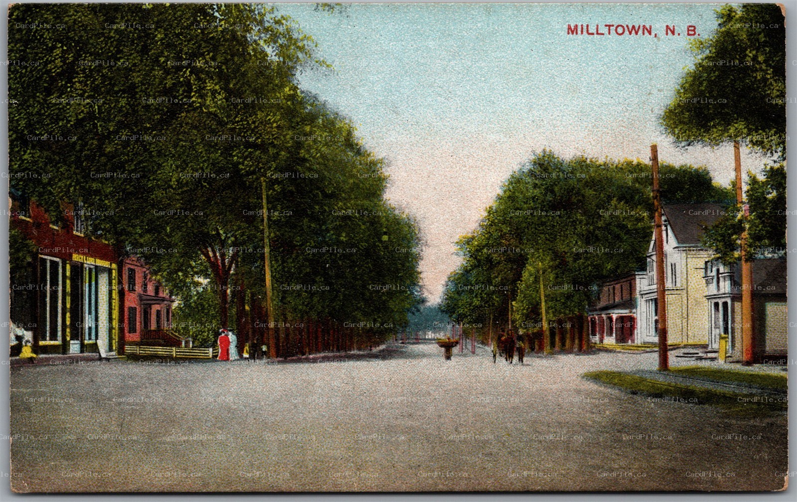 Postcard Milltown New Brunswick Street View Store by Robbins Bros.