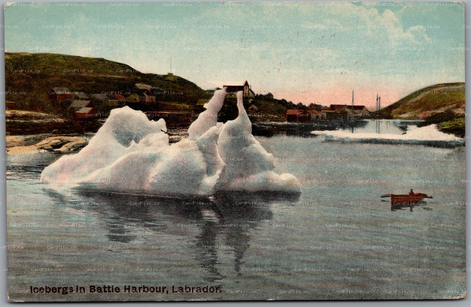 Postcard Battle Harbour Newfoundland and Labrador c1910s Icebergs