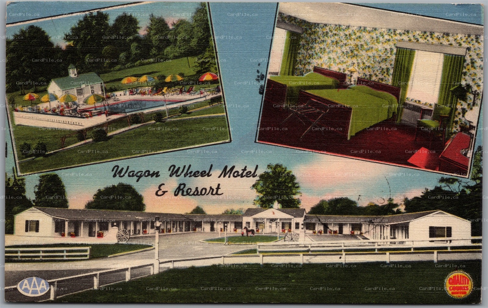 Postcard Alexandria Virginia c1955 Wagon Wheel Motel & Resort AAAMulti Views