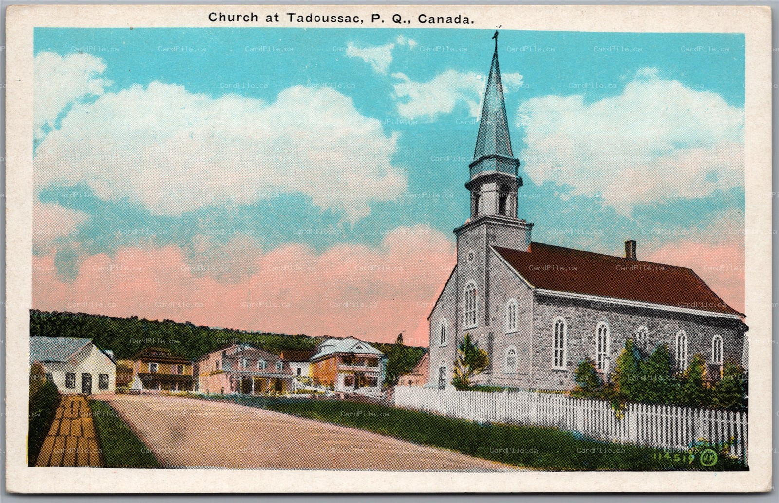 Postcard Tadoussac Quebec c1920s Stone Church La Haute-Côte-Nord