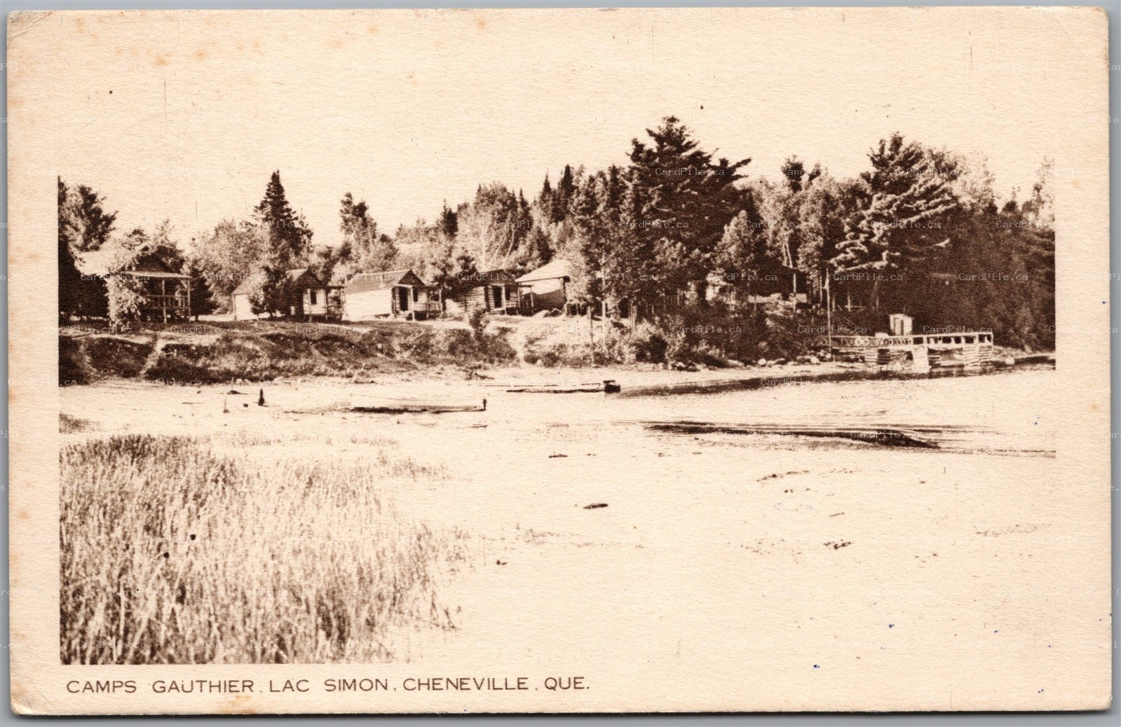 Postcard Cheneville Quebec c1949 Camps Gauthier Lac Simon by Intaglio Gravure