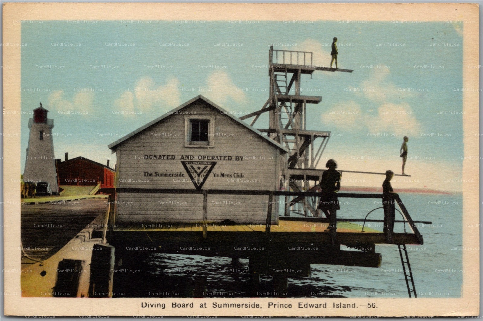 Postcard Summerside Prince Edward Island c1944 Diving Board Light House