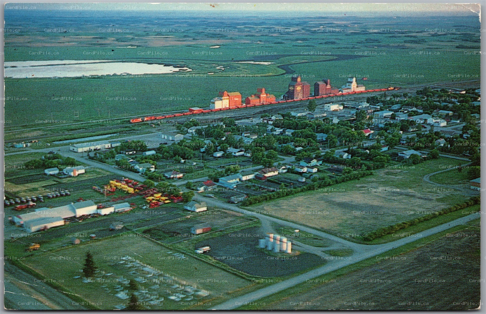 Postcard Dysart Saskatchewan Aerial View Qu