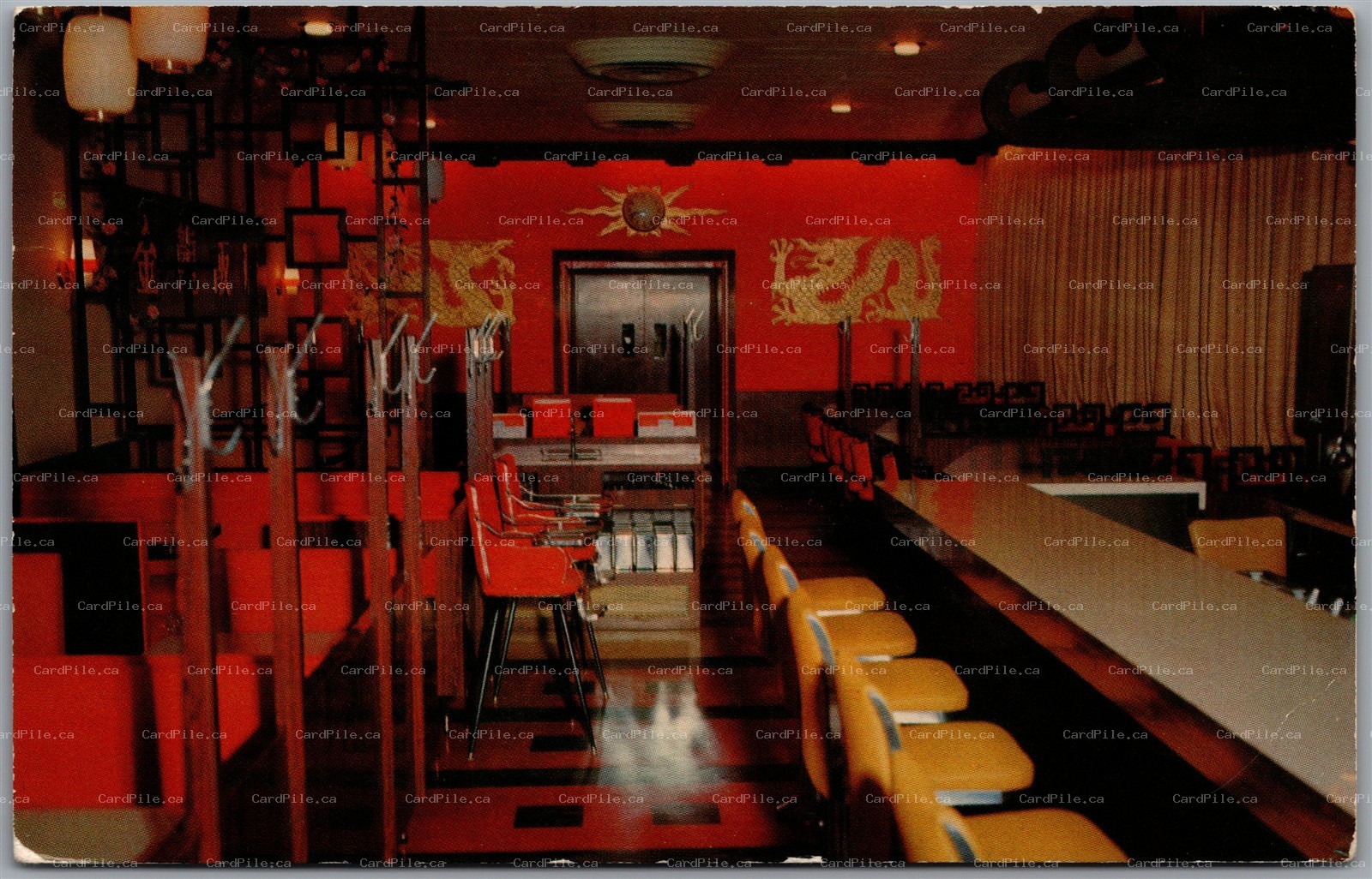 Postcard Orillia Ontario c1964 Golden Dragon Restaurant Dining Room View