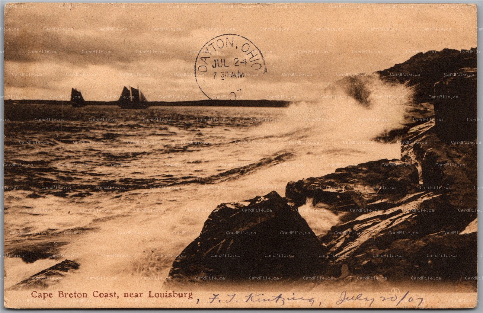 Postcard Cape Breton Coast Nova Scotia c1907 Scenic View near Louisburg
