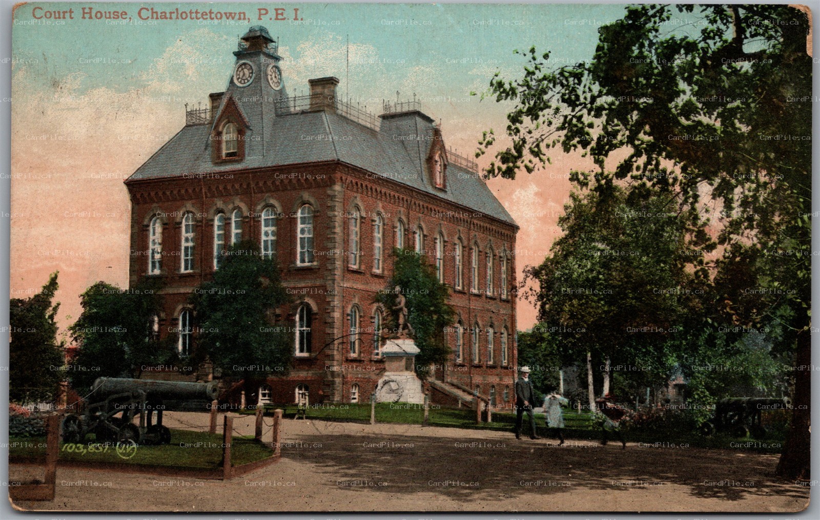 Postcard Charlottetown Prince Edward Island Court House Split Ring Kingsclear NB