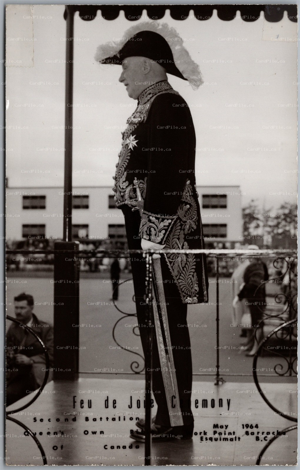 RPPC 1964 Esquimalt BC Feu de Joie Ceremony 2nd Battalion Queen's Own Rifles D