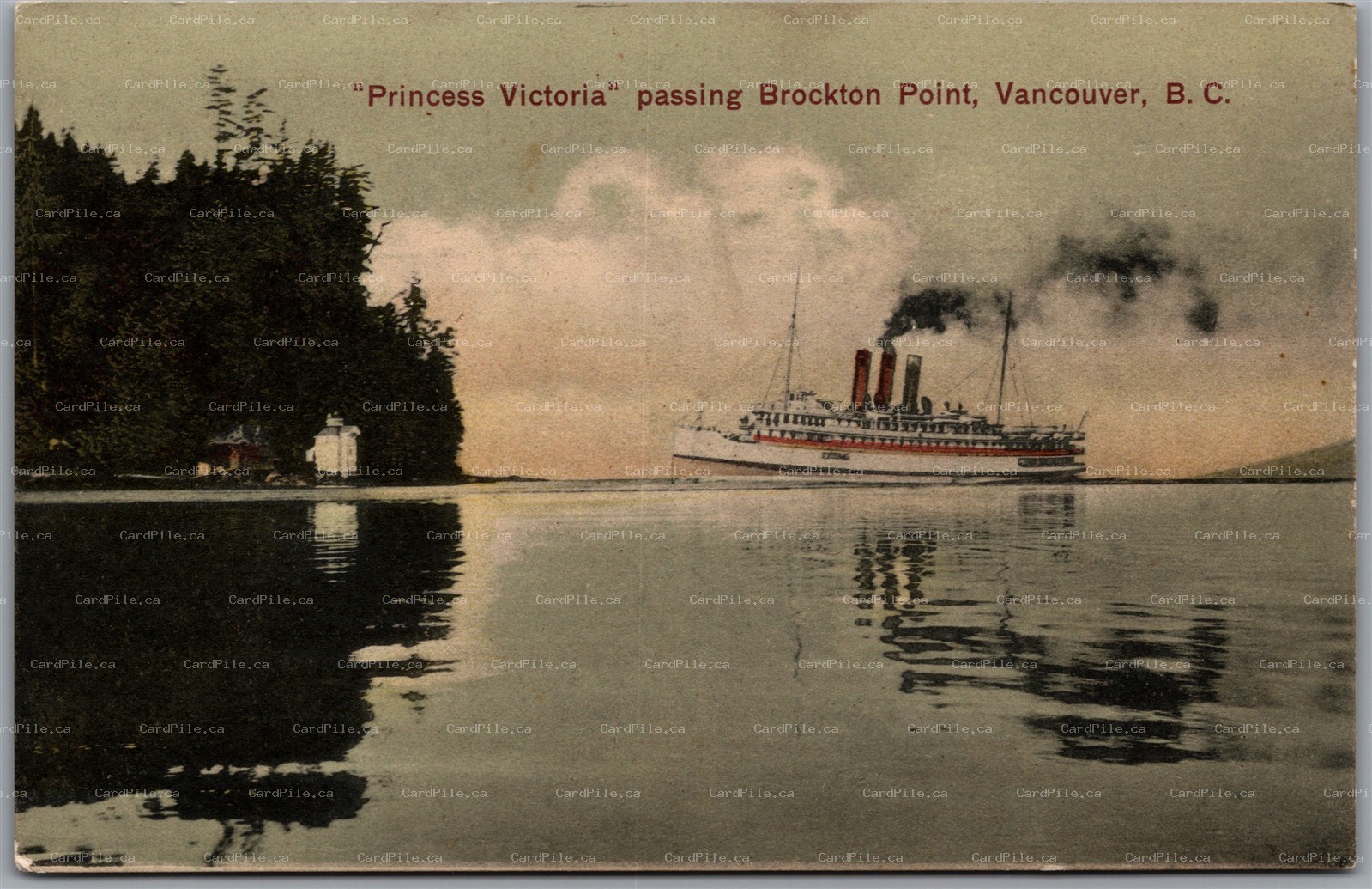 Postcard Vancouver British Columbia Princess Victoria Passing Brockton Point