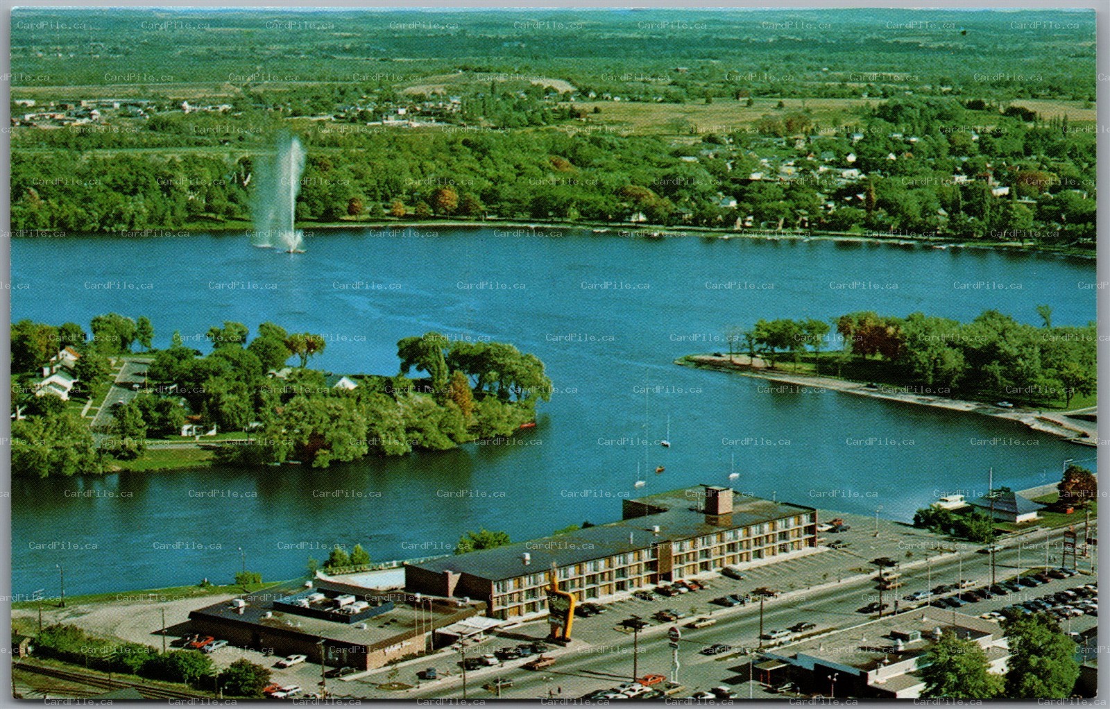 Postcard Peterborough Ontario Aerial Scenic View Holiday Inn Kawartha Lakes