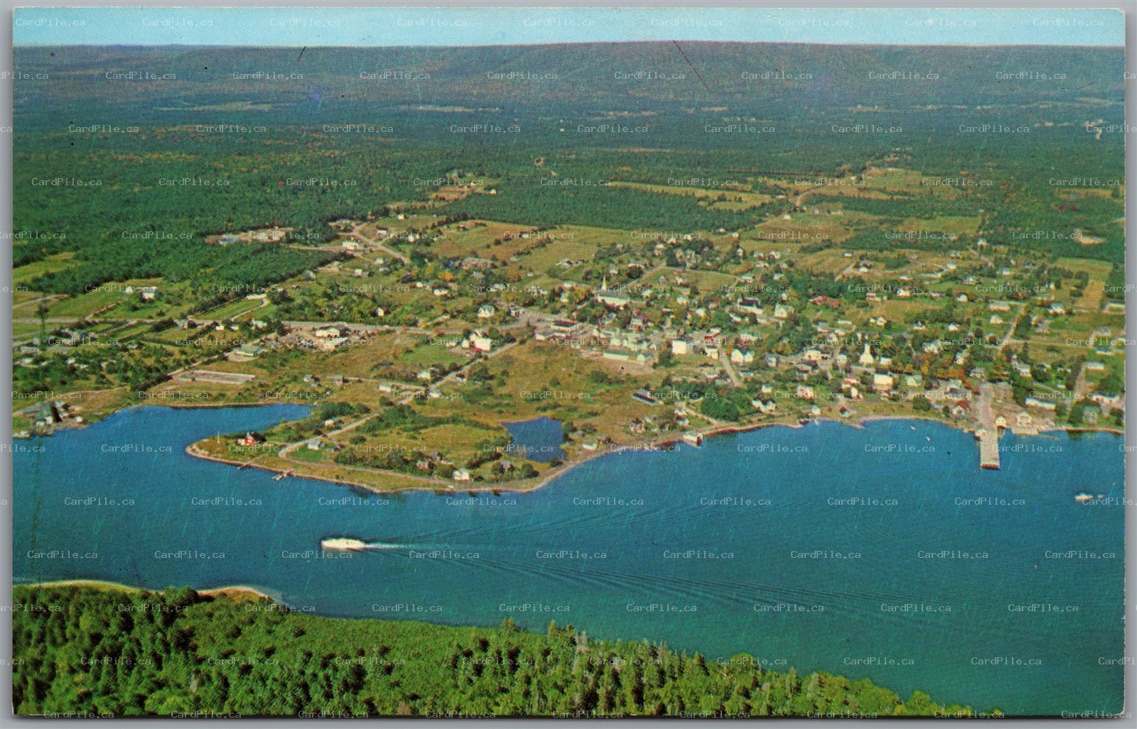 Postcard Baddeck Nova Scotia Scenic Aerial View Cape Breton