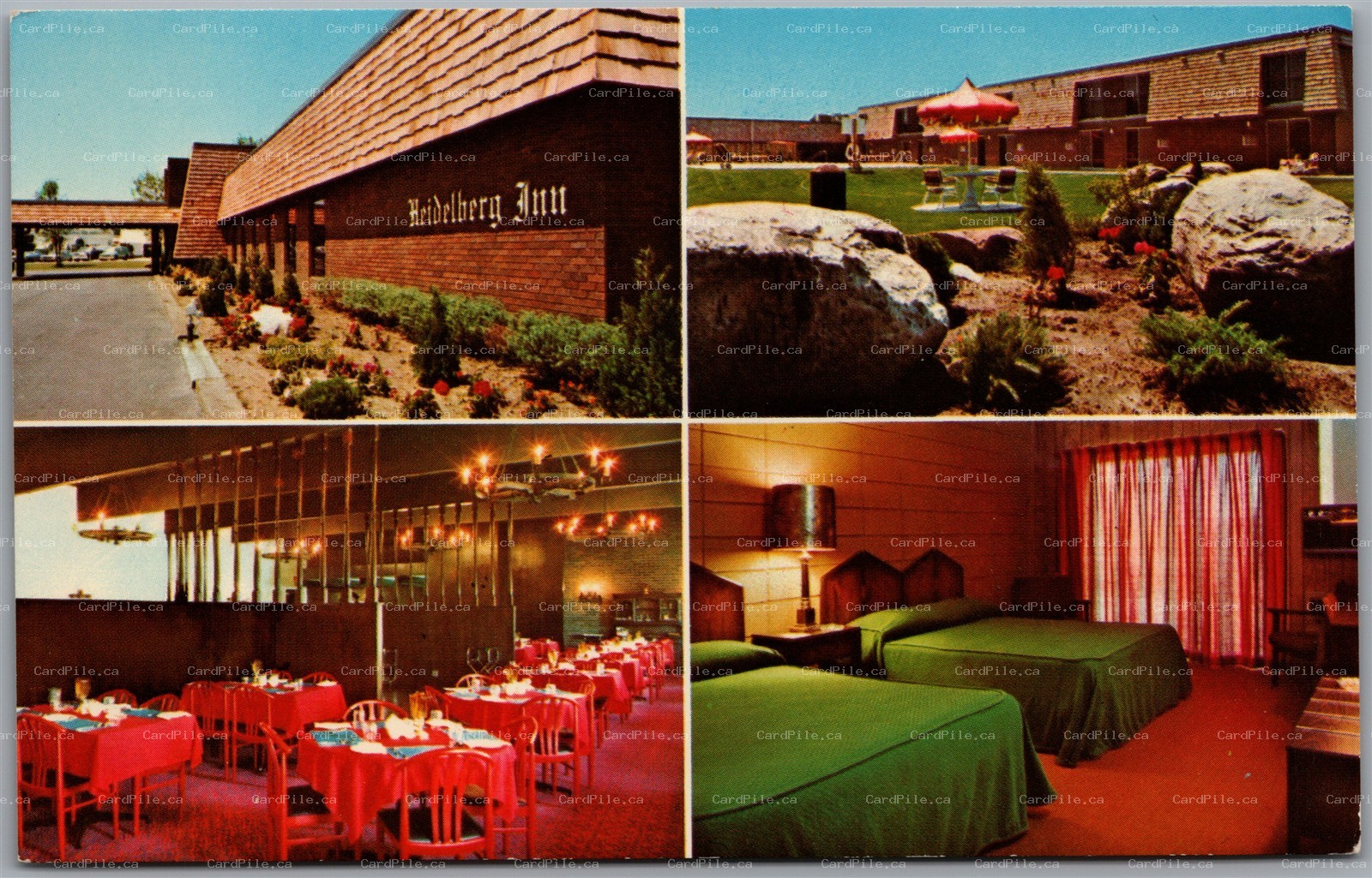 Postcard Collingwood Ontario Heidelberg Inn Red Ox Lounge Multi Views