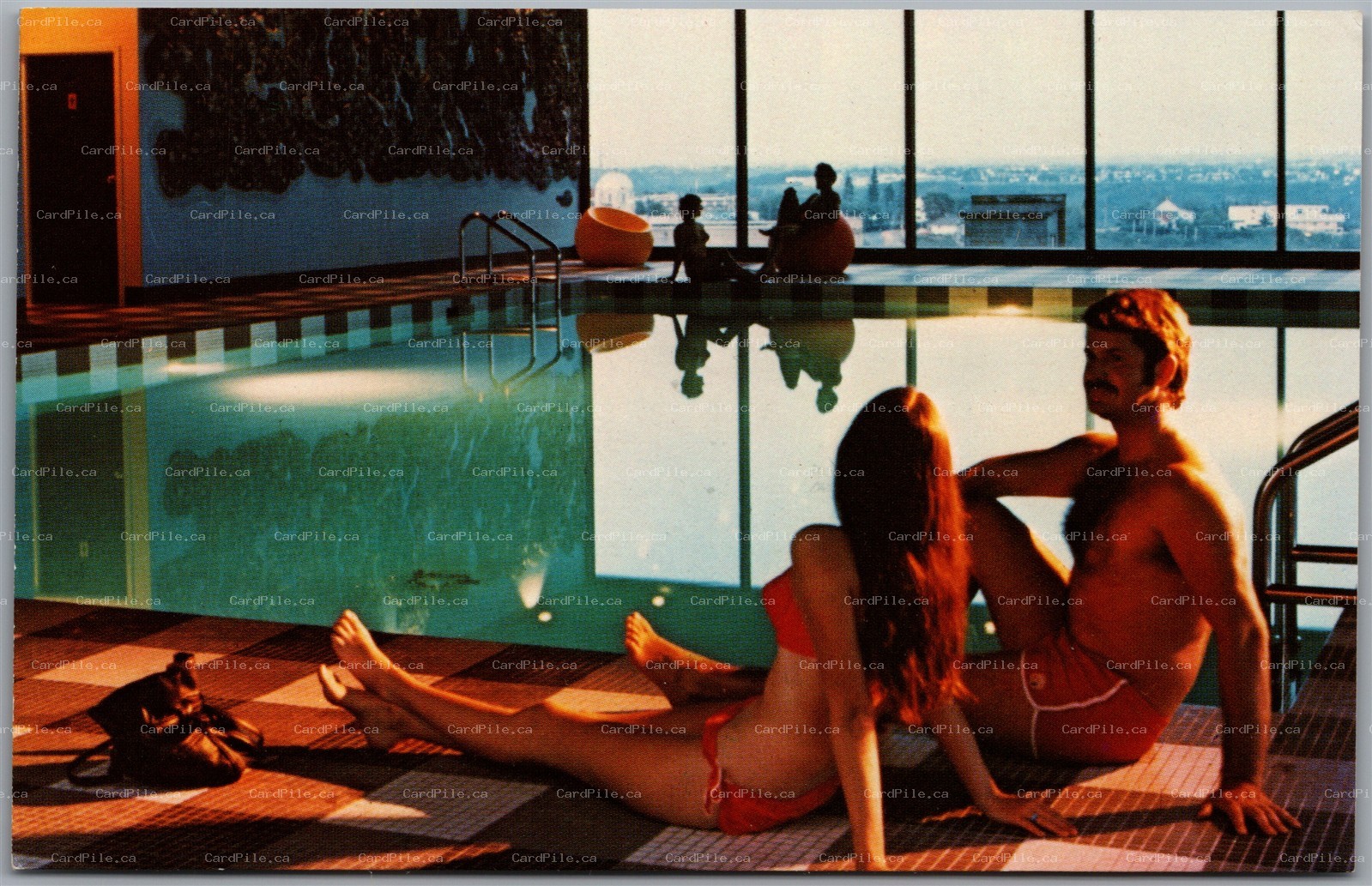 Postcard Edmonton Alberta Hotel Macdonald Pool North Saskatchewan River Valley