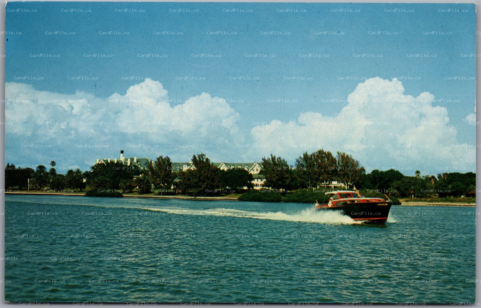 Postcard Belleair Florida Belleview Biltmore Hotel Fishing Cruiser Gremlin