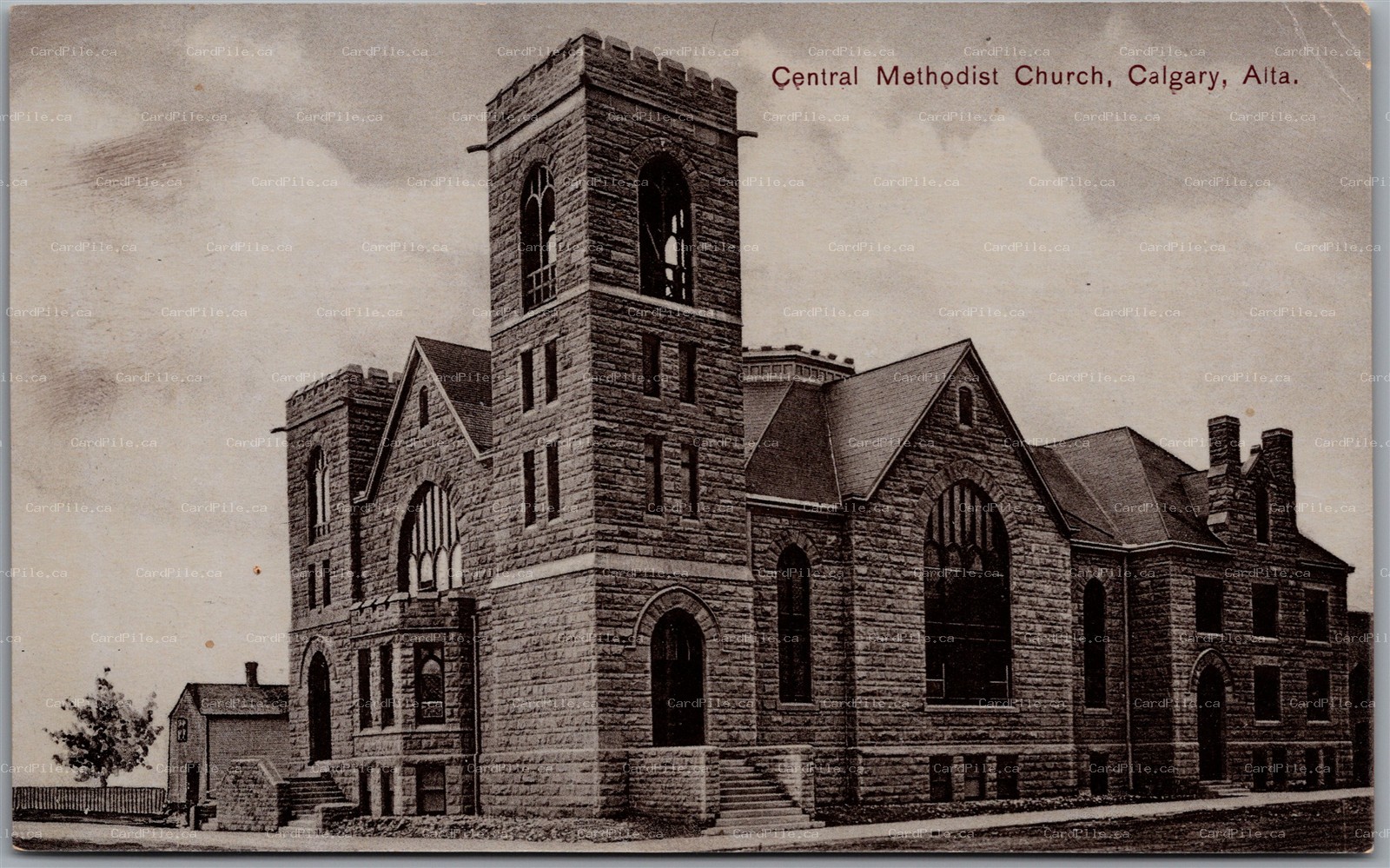 Postcard Calgary Alberta c1910s Central Methodist Church