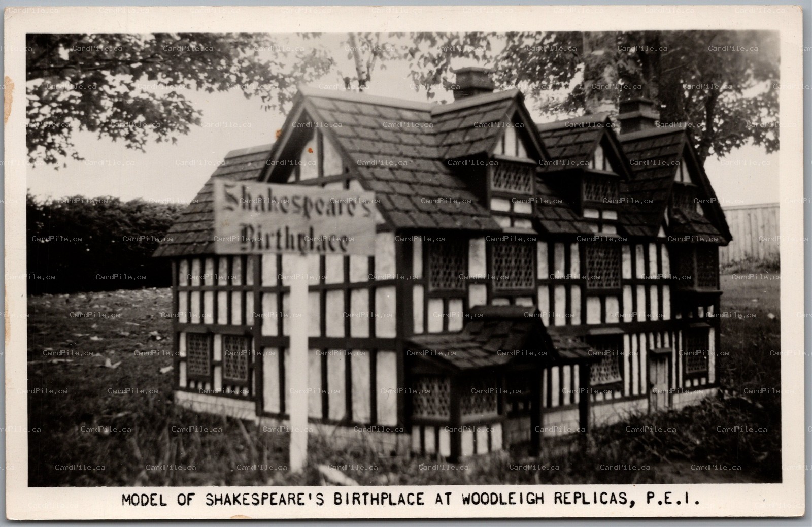RPPC Burlington Prince Edward Island Woodleigh Replicas Shakespeare Birthplace