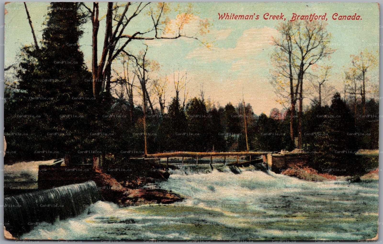 Postcard Brantford Ontario Whiteman's Creek RPO Canfield Junction & St. Thomas